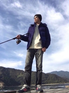 「スウエット」｜「アイテム（ダウンジャケット/コート）」を使った、SeiJさん（メンズ・173cm）の冬コーディネート