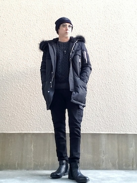 「Chrome Hearts」｜「アイテム（ダウンジャケット/コート）」を使った、SeiJさん（メンズ・173cm）の冬コーディネート