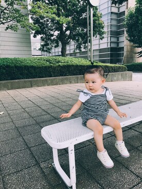 「アイテム（キャミソール）」を使った、e m aさん（キッズ・70cm）の夏コーディネート