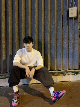 「NOAH（ノア）のアイテム（ニットキャップ/ビーニー）」を使った、HermanWongさん（メンズ・173cm）の春コーディネート