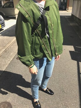 「GLOBAL WORK（グローバルワーク）のハッスイボリュームマンパ/795244（マウンテンパーカー）」を使った、misanさん（レディース・165cm）の秋コーディネート
