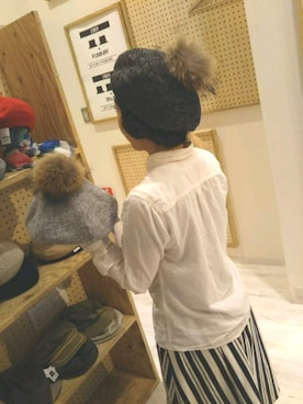 「フレッドペリー」｜「アイテム（ハンチング/ベレー帽）」を使った、14+ イオンモールつくば店 スタッフさん（レディース・160cm）の秋コーディネート