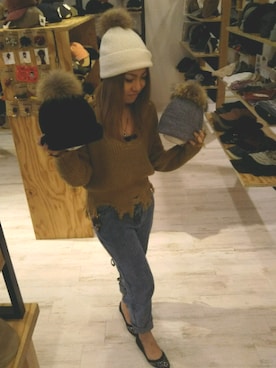 「ANAP（アナップ）のアイテム」を使った、14+ イオンモールつくば店 スタッフさん（レディース・152cm）の冬コーディネート