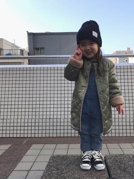 「おんなのこコーデ」｜「アイテム（ノーカラージャケット）」を使った、nikoさん（キッズ・90cm）の冬コーディネート