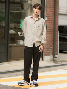 ストライプシャツ のメンズ人気ファッションコーディネート 地域 韓国 Wear