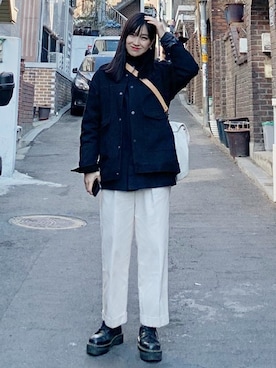 「アイテム（カバーオール、グリーン系）」を使った、Diamond Laylaさん（レディース・166cm）の夏コーディネート