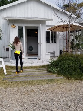「MOUSSY（マウジー）のWF Rebirth SKINNY（デニムパンツ、ブルー系）」を使った、chan7さん（レディース・157cm）の冬コーディネート