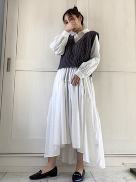 「春めきシューズ」｜「アイテム（シャツワンピース）」を使った、ＬＩＰＩ  さん（レディース・165cm）の春コーディネート