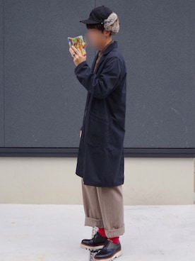 「N.HOOLYWOOD（N.ハリウッド）のアイテム（チノパンツ）」を使った、ききさん（メンズ・170cm）の秋コーディネート