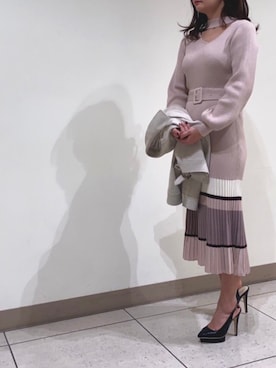 「LIPSERVICE（リップサービス）のアイテム（ライダースジャケット）」を使った、kasumiさん（レディース・158cm）の冬コーディネート