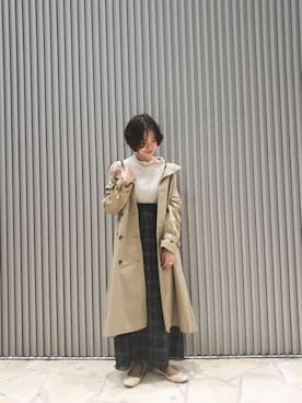 「抜き襟」｜「アイテム（ジャケット/アウター）」を使った、shihoさん（レディース・156cm）の秋コーディネート