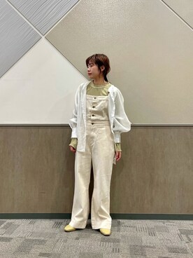 「アイテム（その他シューズ、グリーン系）」を使った、shihoさん（レディース・156cm）の冬コーディネート