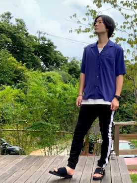「ジャージーパンツ」｜「アイテム（腕時計）」を使った、ambi_さん（メンズ・177cm）の夏コーディネート