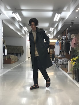 「サマーニット」｜「アイテム（トレンチコート）」を使った、unitedtokyo__ikeさん（メンズ・177cm）の夏コーディネート