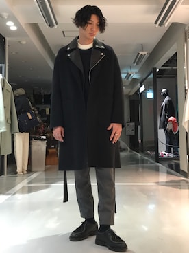「UNITED TOKYO（ユナイテッドトウキョウ）のアイテム（ライダースジャケット）」を使った、unitedtokyo__ikeさん（メンズ・177cm）の秋コーディネート