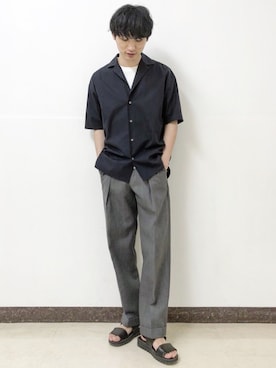 「UNITED TOKYO（ユナイテッドトウキョウ）のアイテム（シャツ/ブラウス）」を使った、unitedtokyo__ikeさん（メンズ・177cm）の春コーディネート
