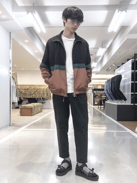 「ジップブルゾン」｜「アイテム（ジャージ）」を使った、unitedtokyo__ikeさん（メンズ・177cm）の夏コーディネート