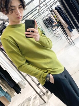 「クルーネックニット」｜unitedtokyo__ikeさん（メンズ・177cm）の秋コーディネート