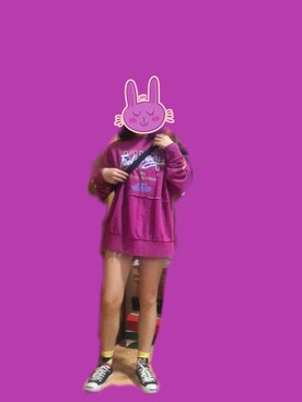 「PULL&BEAR（プルアンドベア）のアイテム（パーカー）」を使った、废都暗店街さん（レディース・156cm）の春コーディネート