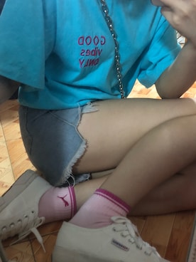 「PUMA（プーマ）のアイテム（レッグウェア）」を使った、废都暗店街さん（レディース・156cm）の夏コーディネート