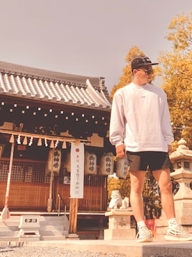 「Ray-Ban（レイバン）のRay-Ban レイバン　ROUND DOUBLE BRIDGE　ラウンドダブルブリッジ　RB3647N-001　ゴールド／グリーンクラシック　G-15　サングラス　国内正規品（サングラス）」を使った、YuuTa@おしゃればんちょー👑さん（メンズ・170cm）の春コーディネート