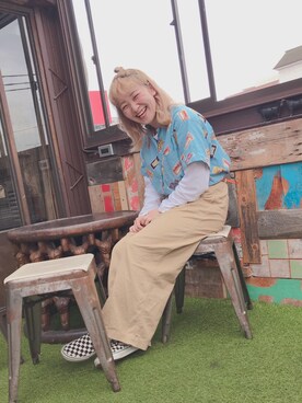 「VANS（バンズ）の【ユニセックスサイズ】VANS / Classic Slip-On (CHECKER FLAG)（スリッポン）」を使った、puuさん（レディース・156cm）の春コーディネート