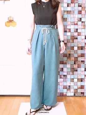 「しまむら（シマムラ）のアイテム（ビーチサンダル）」を使った、yu٭riさん（レディース・155cm）の夏コーディネート