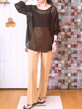 「GUコーデ」｜「アイテム（ビーチサンダル）」を使った、yu٭riさん（レディース・155cm）の夏コーディネート