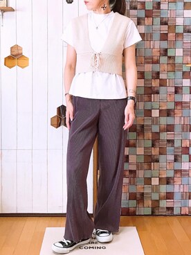 「ビスチェコーデ」｜yu٭riさん（レディース・155cm）の秋コーディネート