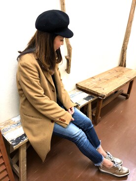「SHIPS JET BLUE（シップスジェットブルー）のアイテム（ジャケット/アウター）」を使った、Eriicaさん（レディース・158cm）の冬コーディネート