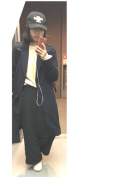 「ニコアンド」｜「アイテム（チェスターコート）」を使った、ゆうさん（レディース・156cm）の冬コーディネート