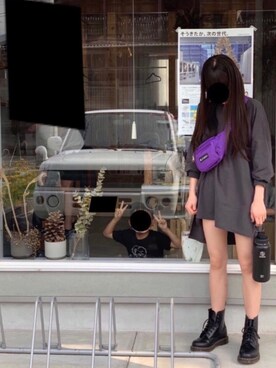 「Dr. Martens（ドクターマーチン）のDr.ﾏｰﾁﾝ　1460　8ホール（ブーツ）」を使った、nさん（レディース・157cm）の冬コーディネート