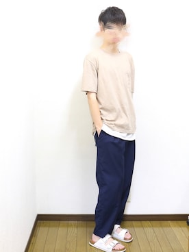 「OCTAVE OCTAVE（オクターブオクターブ）のアイテム（シューズ）」を使った、シン太郎さん（メンズ・172cm）の夏コーディネート