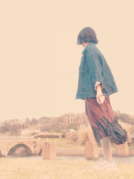 「I am I in fact...（アイアムアイインファクト）のアイテム（ジャケット/アウター）」を使った、ぱげ☆＊*さん（レディース・162cm）の春コーディネート