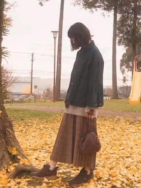 「I am I in fact...（アイアムアイインファクト）のアイテム（ジャケット/アウター）」を使った、ぱげ☆＊*さん（レディース・162cm）の秋コーディネート
