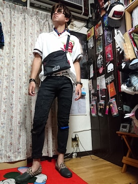 「SHAREEF（シャリーフ）のアイテム（その他シューズ）」を使った、Kyoheiさん（メンズ・170cm）の夏コーディネート