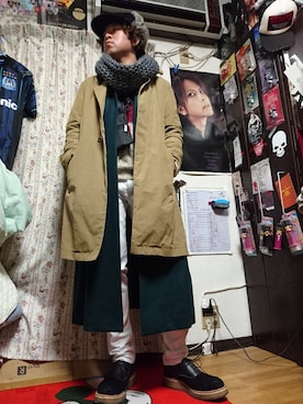 「08sircus（ゼロエイトサーカス）のアイテム（その他アウター）」を使った、Kyoheiさん（メンズ・170cm）の冬コーディネート