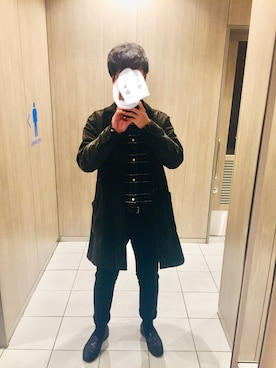 「SHIPS（シップス）のアイテム（チェスターコート）」を使った、8さん（メンズ・180cm）の冬コーディネート