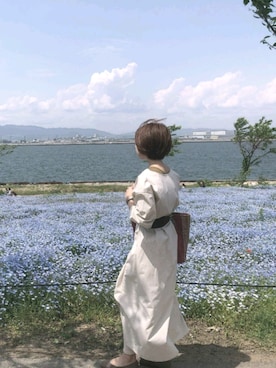 「A part by（アパートバイ）のアイテム（シャツワンピース）」を使った、kanaさん（レディース・154cm）の春コーディネート