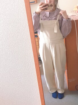 「アイテム（サロペット/オーバーオール）」を使った、ま  ど。さん（レディース・153cm・20代）の春コーディネート