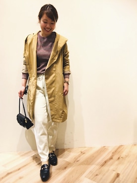 「Moname（モナーム）のアイテム（その他パンツ）」を使った、まつお(⍢)さん（レディース・158cm）の秋コーディネート