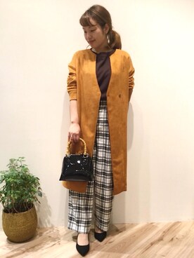 「秋のブラウンスタイル」｜「アイテム（その他アウター）」を使った、まつお(⍢)さん（レディース・158cm）の秋コーディネート