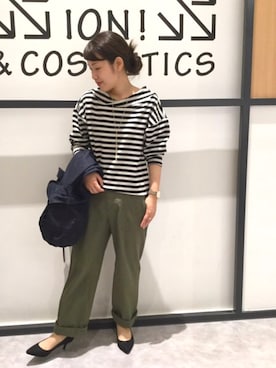 「秋のブラウンスタイル」｜「アイテム（ブルゾン）」を使った、まつお(⍢)さん（レディース・158cm）の秋コーディネート