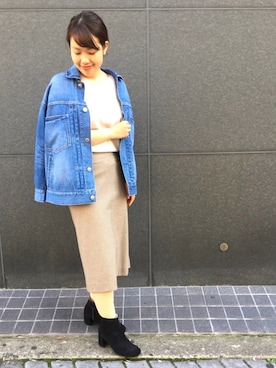 「Moname（モナーム）のアイテム（ジャケット/アウター）」を使った、まつお(⍢)さん（レディース・158cm）の秋コーディネート