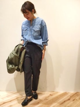 「Moname（モナーム）のアイテム（トップス）」を使った、まつお(⍢)さん（レディース・158cm）の秋コーディネート