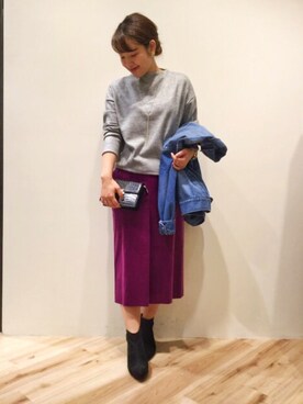 「Moname（モナーム）のアイテム（ジャケット/アウター）」を使った、まつお(⍢)さん（レディース・158cm）の秋コーディネート