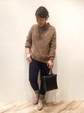 「Moname（モナーム）のアイテム」を使った、まつお(⍢)さん（レディース・158cm）の秋コーディネート