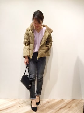 「Moname（モナーム）のアイテム」を使った、まつお(⍢)さん（レディース・158cm）の秋コーディネート