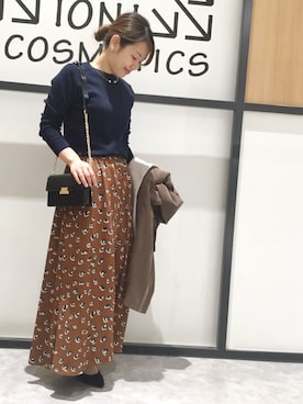 「チョーカー」｜「アイテム（その他アウター）」を使った、まつお(⍢)さん（レディース・158cm）の冬コーディネート