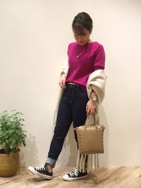 「YAHKI（ヤーキ）のアイテム」を使った、まつお(⍢)さん（レディース・158cm）の冬コーディネート